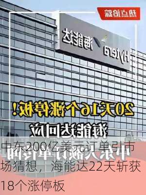 中东200亿美元订单引市场猜想，海能达22天斩获18个涨停板