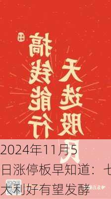 2024年11月5日涨停板早知道：七大利好有望发酵