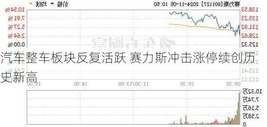 汽车整车板块反复活跃 赛力斯冲击涨停续创历史新高