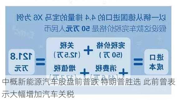 中概新能源汽车股盘前普跌 特朗普胜选 此前曾表示大幅增加汽车关税