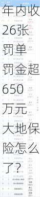 年内收26张罚单 罚金超650万元 大地保险怎么了？