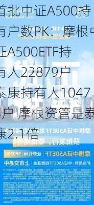 首批中证A500持有户数PK：摩根中证A500ETF持有人22879户 泰康持有人10473户 摩根资管是泰康2.1倍