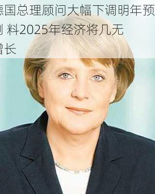 德国总理顾问大幅下调明年预测 料2025年经济将几无增长