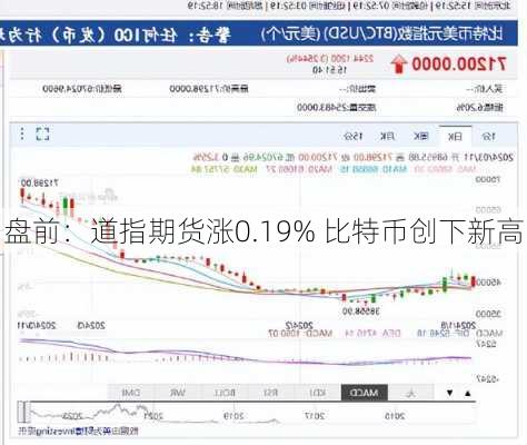 盘前：道指期货涨0.19% 比特币创下新高