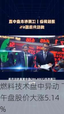 燃料技术盘中异动 下午盘股价大涨5.14%