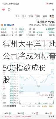 得州太平洋土地公司将成为标普500指数成份股