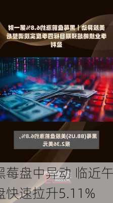 黑莓盘中异动 临近午盘快速拉升5.11%