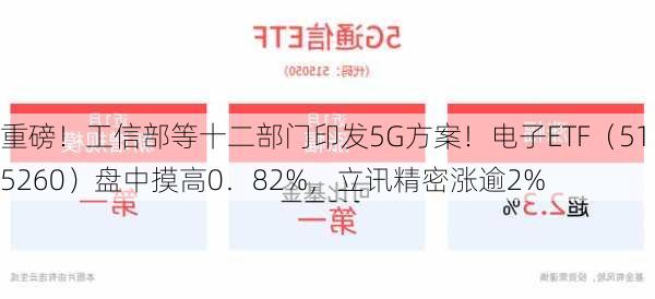 重磅！工信部等十二部门印发5G方案！电子ETF（515260）盘中摸高0．82%，立讯精密涨逾2%