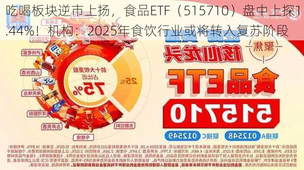 吃喝板块逆市上扬，食品ETF（515710）盘中上探1.44%！机构：2025年食饮行业或将转入复苏阶段